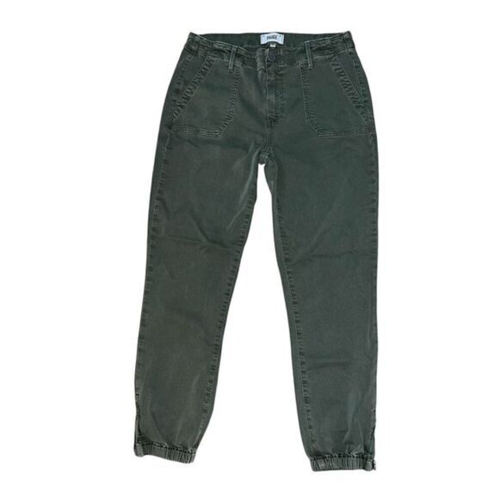 PAIGE Olive Green Ankle Cropped Jeans